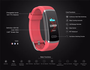 Heart Rate Monitor Call Reminder Smartwatch