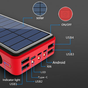 80000mAh Power Bank Solar Wireless